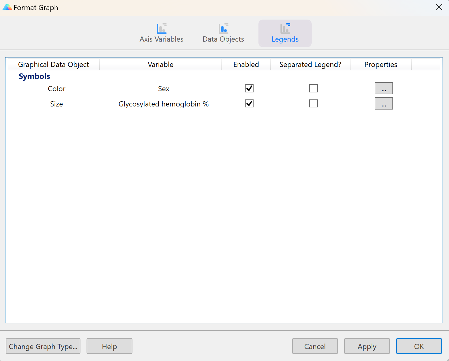 GraphPad Prism 10 User Guide Legend Display Options